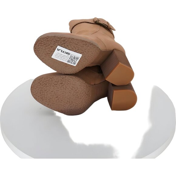 Zodiac Women's Faux Suede Buckle Ankle Boot - Latte Block Heel 7.5M - Picture 6 of 6